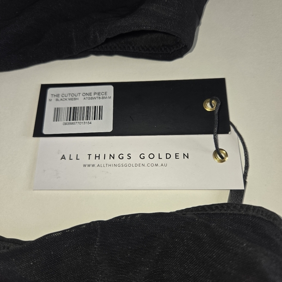 THE CUTOUT ONE PIECE - BLACK MESH, All Things Golden, size medium - Picture 3 of 9
